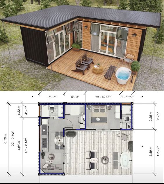 L-Shaped Container Home