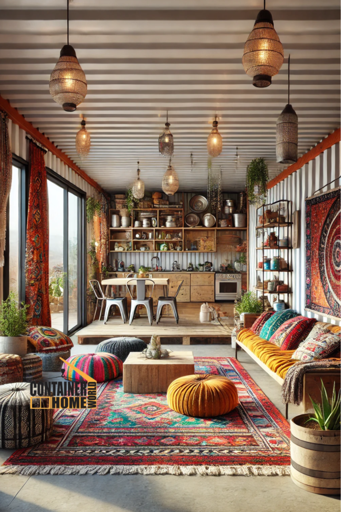 Boho Theme Hall with Kitchen