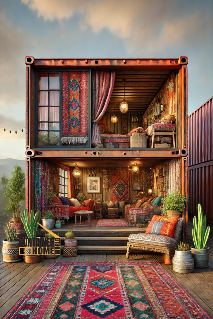 Boho-themed container home design