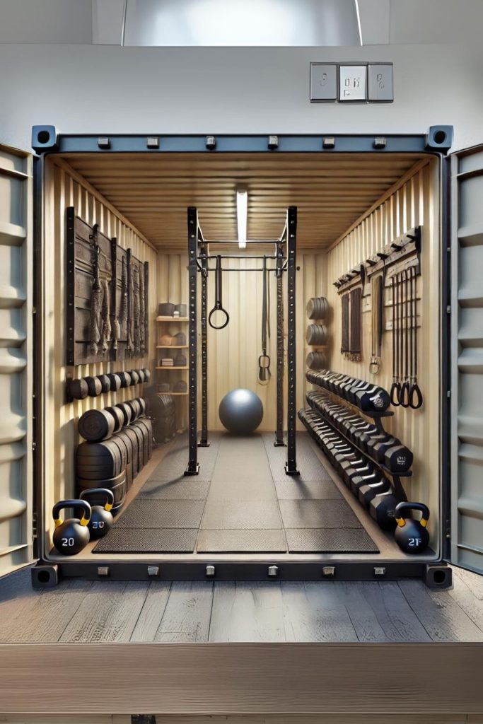 Shipping Container Home Gym 1