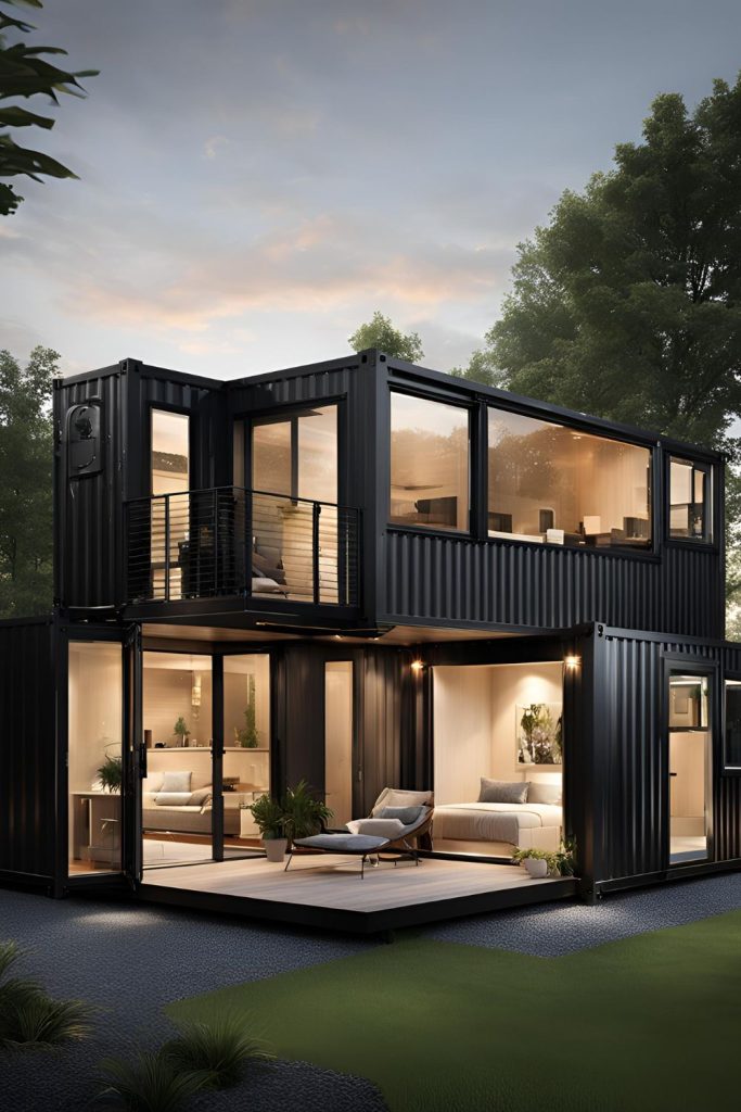 Stylish Black Container Home