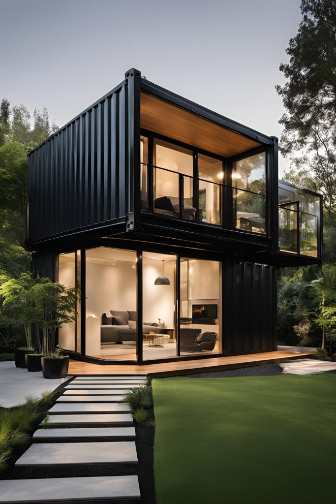 sleek black exterior