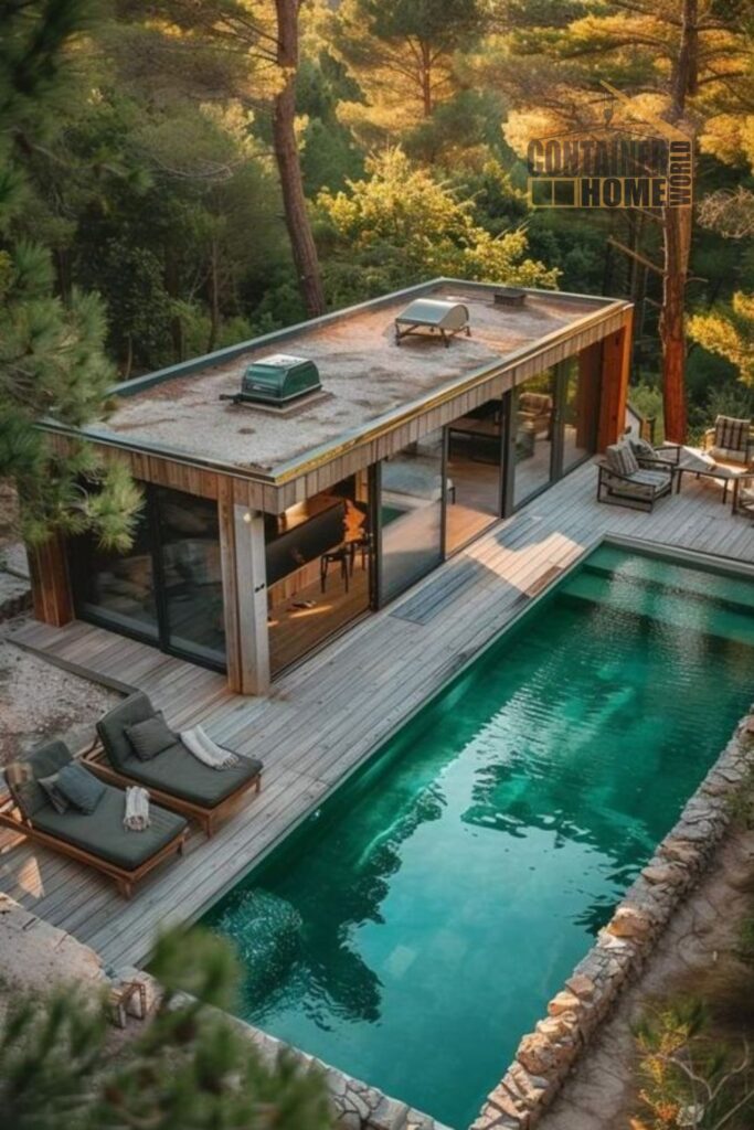 Courtyard Pool Container Home Design