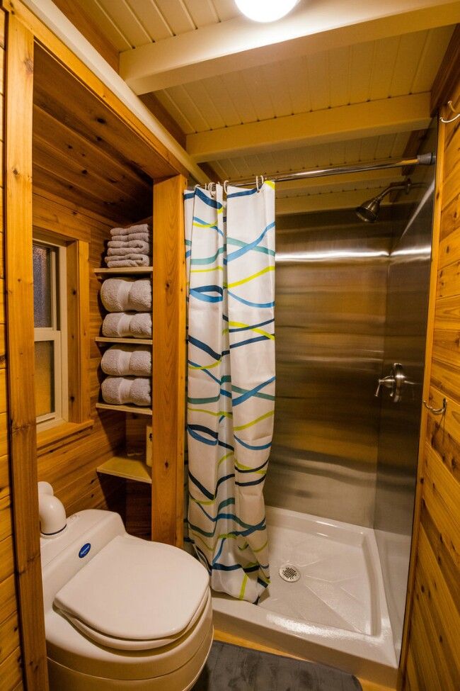 Wood Touched Bathroom design for Container Home